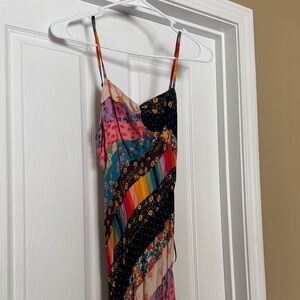 Free People Multicolor Floral Stripe Patchwork Maxi Dress